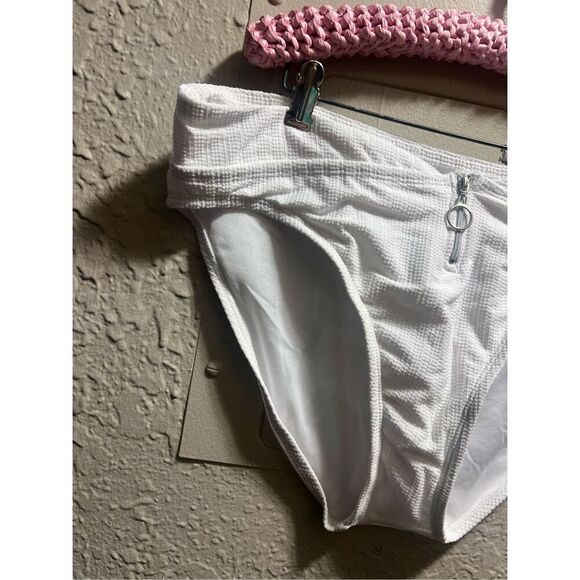 Mynah White High Rise Bikini Bottom Woman’s Size XL NEW - Picture 2 of 9